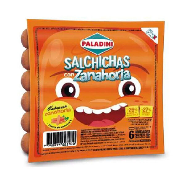 Salchicha Viena Paladini Con Zanahoria X 190 Gr