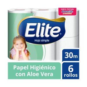 Papel Higienico Elite Hs Con Aloe X30 X 6 Unid
