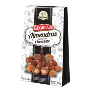 Almendras Georgalos Bañadas C/Chocolate X 100 Gr