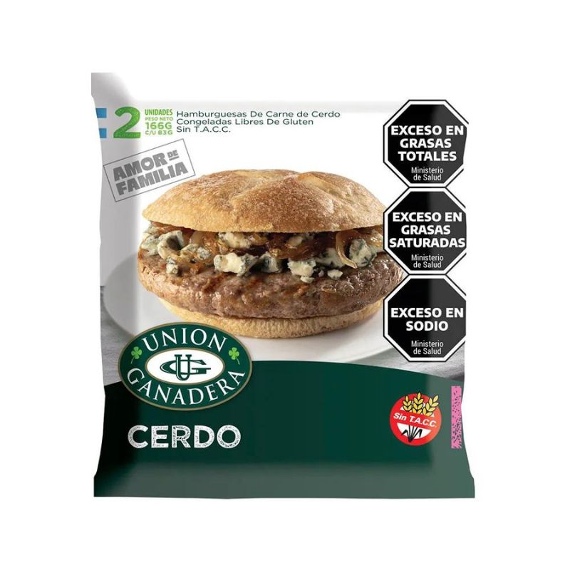 Hamburguesa Union Ganadera De Cerdo X 2 X 166 Gr