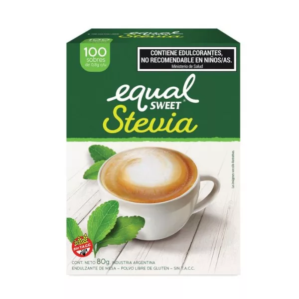 Edulcorante Equalsweet Stevia Sobres X 100 Unid