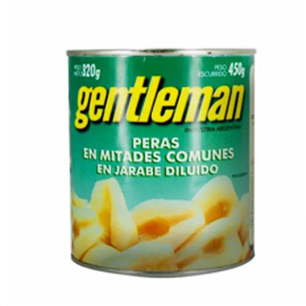 Peras Gentleman En Mitades X 820 Gr