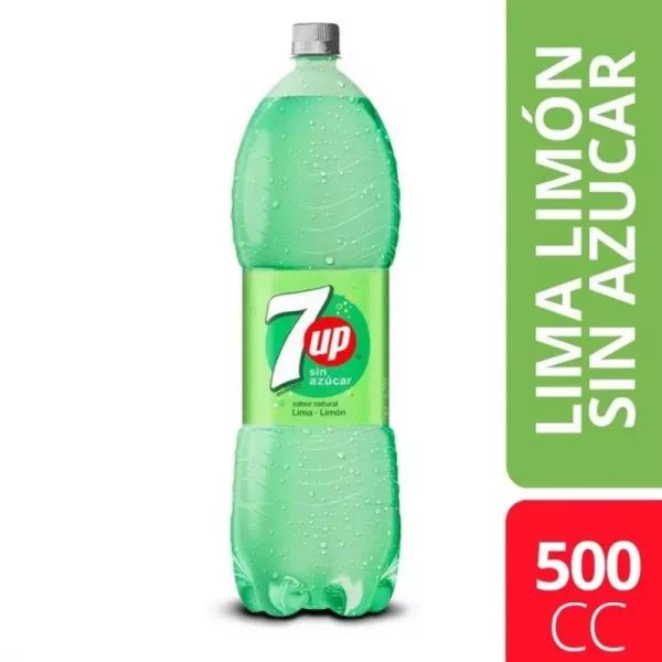 Gaseosa Seven Up Lima Limon Sin Azucares X 500 Cm3