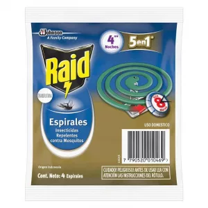 Espirales Raid 5 En 1 x 4 unid