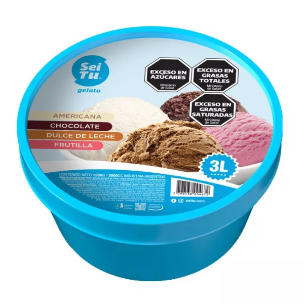 Helado Sei Tu Frutilla/choc./Dul.Leche x 3 lt