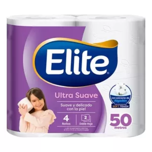 Papel Higienico Elite Ultra Suave Dob.Hoj 50x4 X 4 Unid