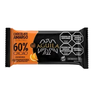 Chocolate Aguila 60% Cacao C/Naranja X 100 Gr