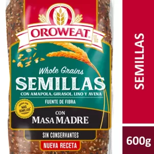 Pan Bimbo Oroweat Semillas C/ Masa Madre X 600 Gr