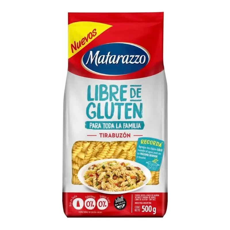 Fideos Matarazzo Tirabuzon Sin X 500 Gr