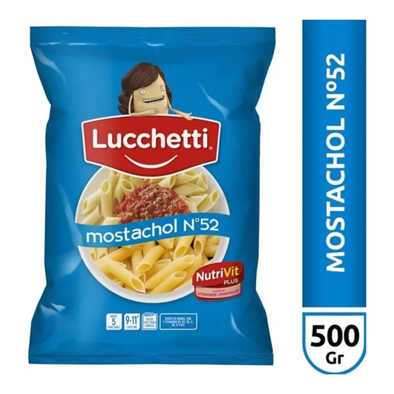 Fideos Lucchetti Mostachol Nro X 500 Gr