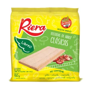 Tostadas De Arroz Riera Clasicas Sin Tacc X 150 Gr
