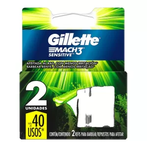 Cartuchos Gillette Mach 3 Sensitive X 2 Unid