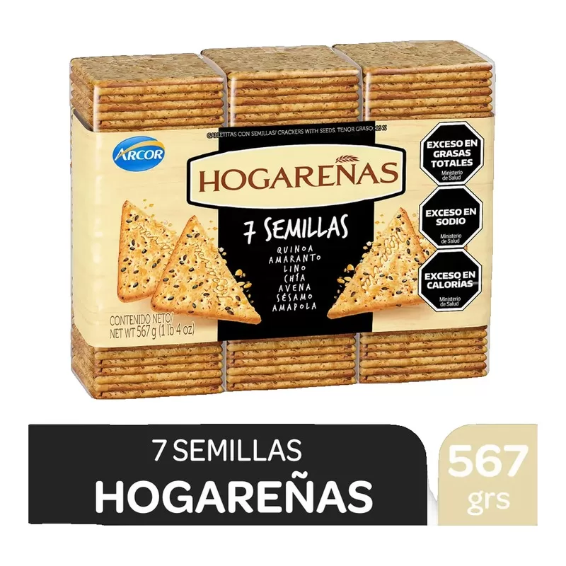 Galletitas Hogareñas 7 Semillas Nueva X 567 Gr