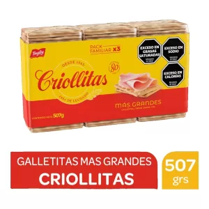 Galletitas Criollitas Mas Grandes X 507 Gr