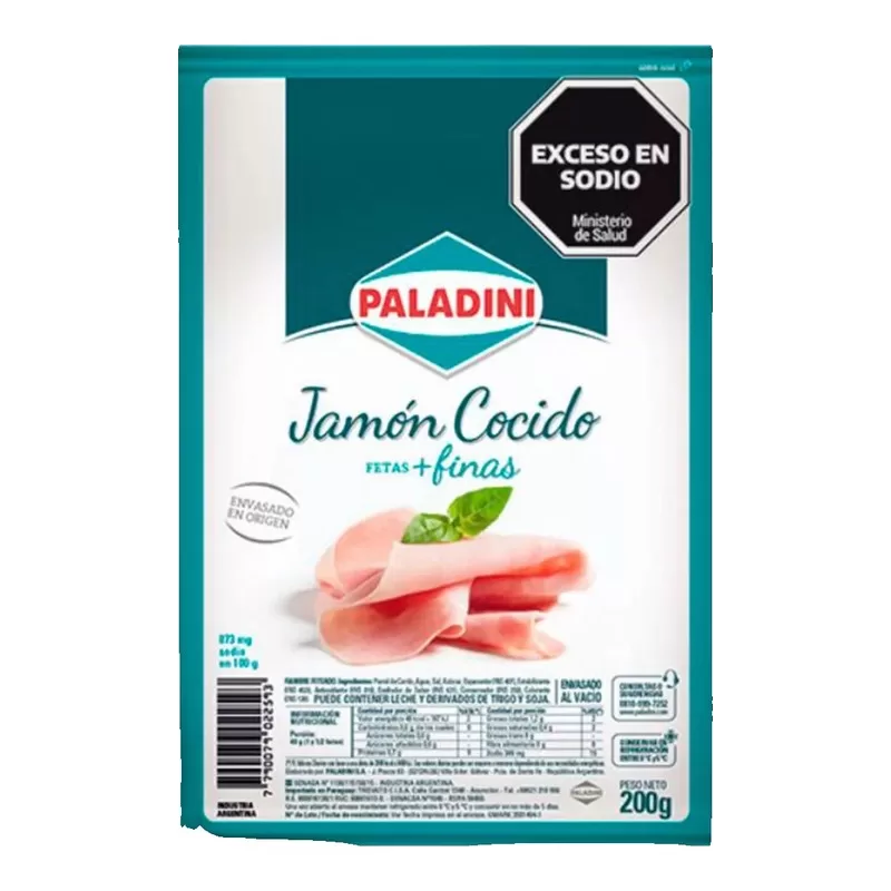 Jamon Cocido Paladini Fetas+finas X 200 Gr