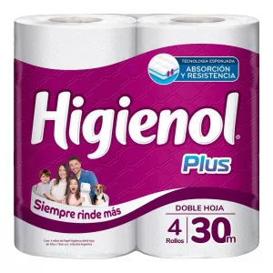 Papel Higienol Plus D/Hoja Fusionx30 Mt X 4 Unid