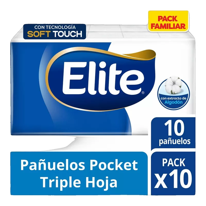 Pañuelos Elite Triple Hoja Soft Touch X 100 Unid