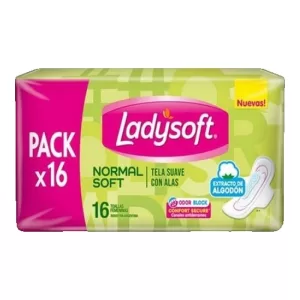 Toalla Ladysoft Normal Soft C/Alas (verd X 16 Unid