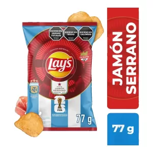 Papas Fritas Lay's Sabor Jamon Serrano X 77 Gr
