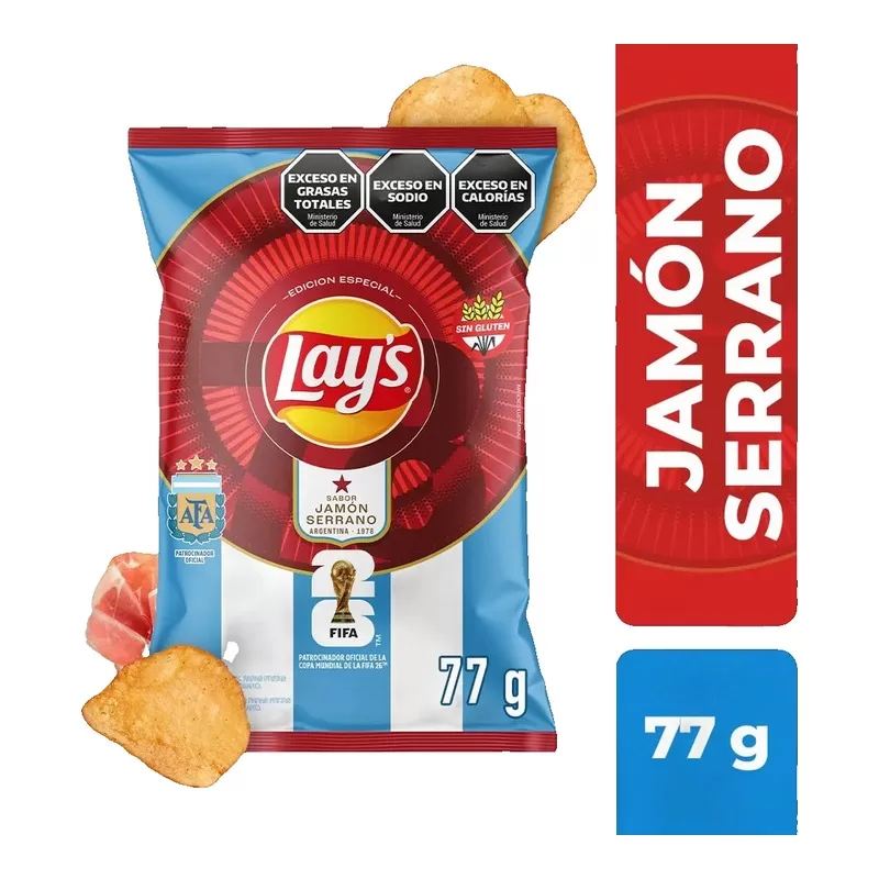 Papas Fritas Lay's Sabor Jamon Serrano X 77 Gr