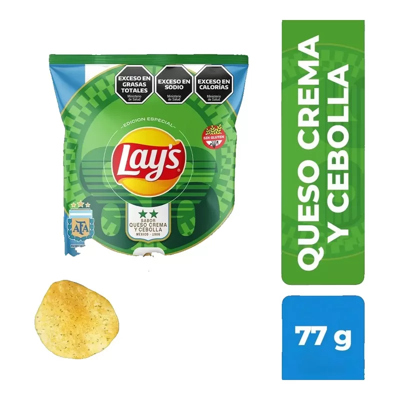 Papas Fritas Lay's Sabor Queso Cebolla X 77 Gr