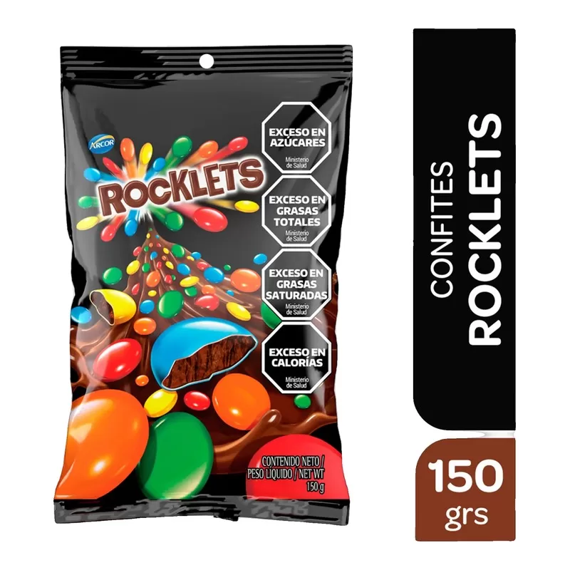 Confites Rocklets Chocolate X 150 Gr