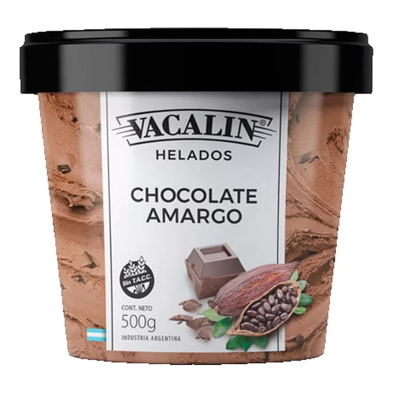 Helado Vacalin Chocolate Amargo X 500 Gr