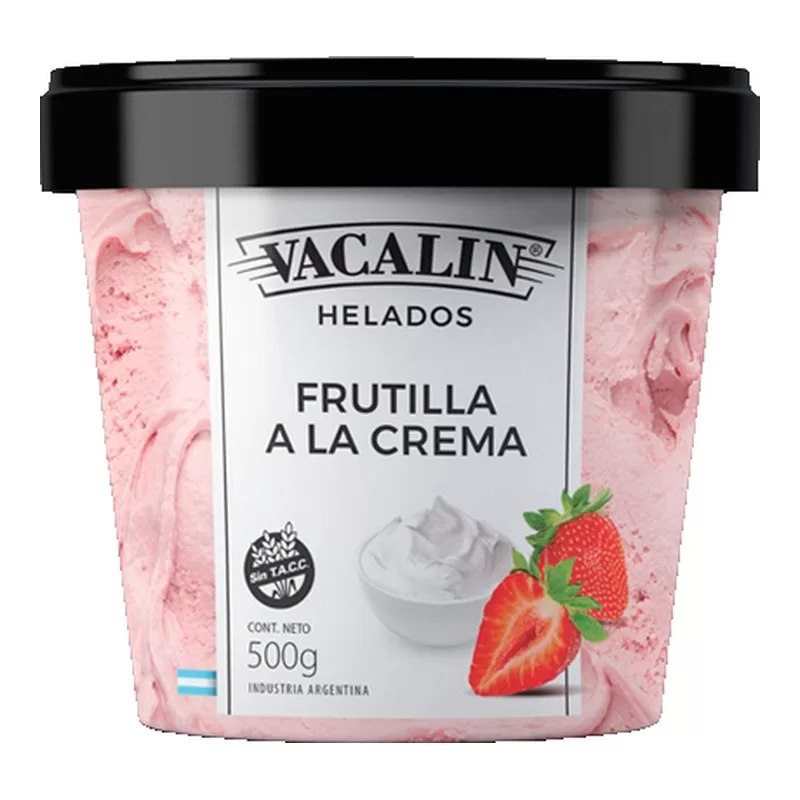 Helado Vacalin Frutilla A La Crema X 500 Gr