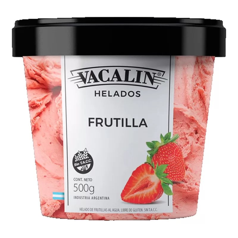Helado Vacalin Frutilla Al Agua X 500 Gr