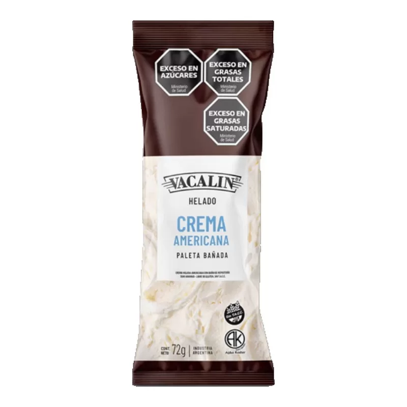 Helado Vacalin Paleta Bañada Crema Ameri X 75 Gr