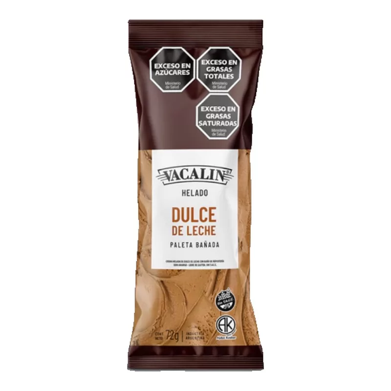 Helado Vacalin Paleta Bañada D.Leche X 72 Gr