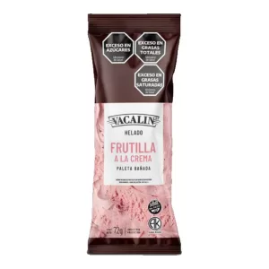 Helado Vacalin Paleta Bañada Frutilla X 75 Gr