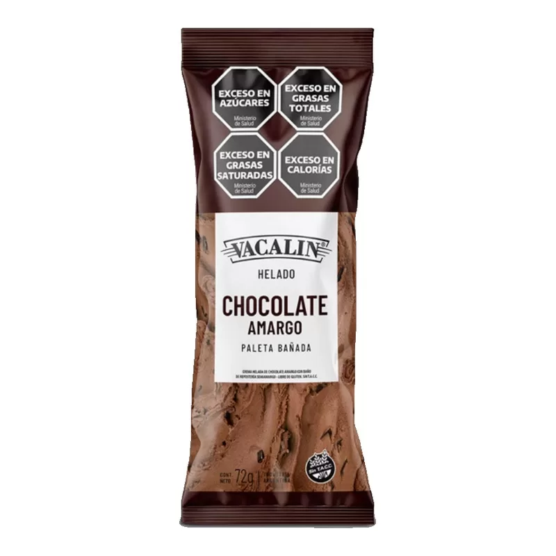 Helado Vacalin Paleta Bañ.Choc.Amargo X 75 Gr