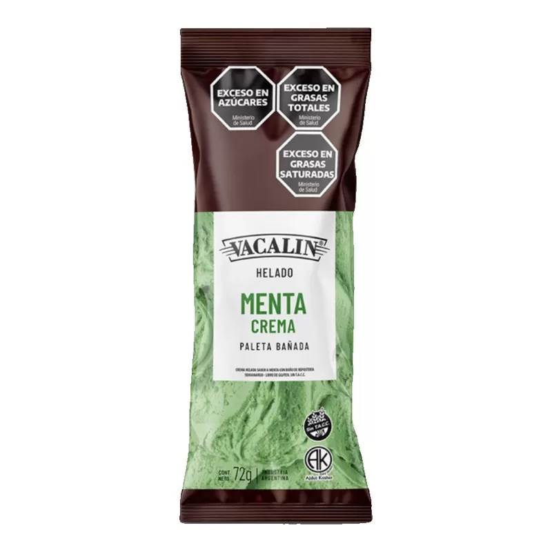 Helado Vacalin Paleta Bañada Menta X 72 Gr