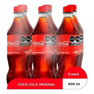 Gaseosa Coca Cola Sabor Originalx 600 Cc X 6 Unid