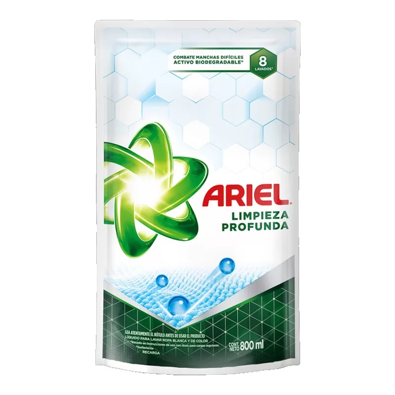 Detergente Ropa Ariel Limpieza Profunda X 800 Cm3