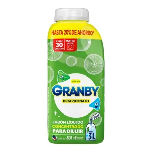 Detergente Ropa Granby P/Diluir Bicarbo X 500 Cm3