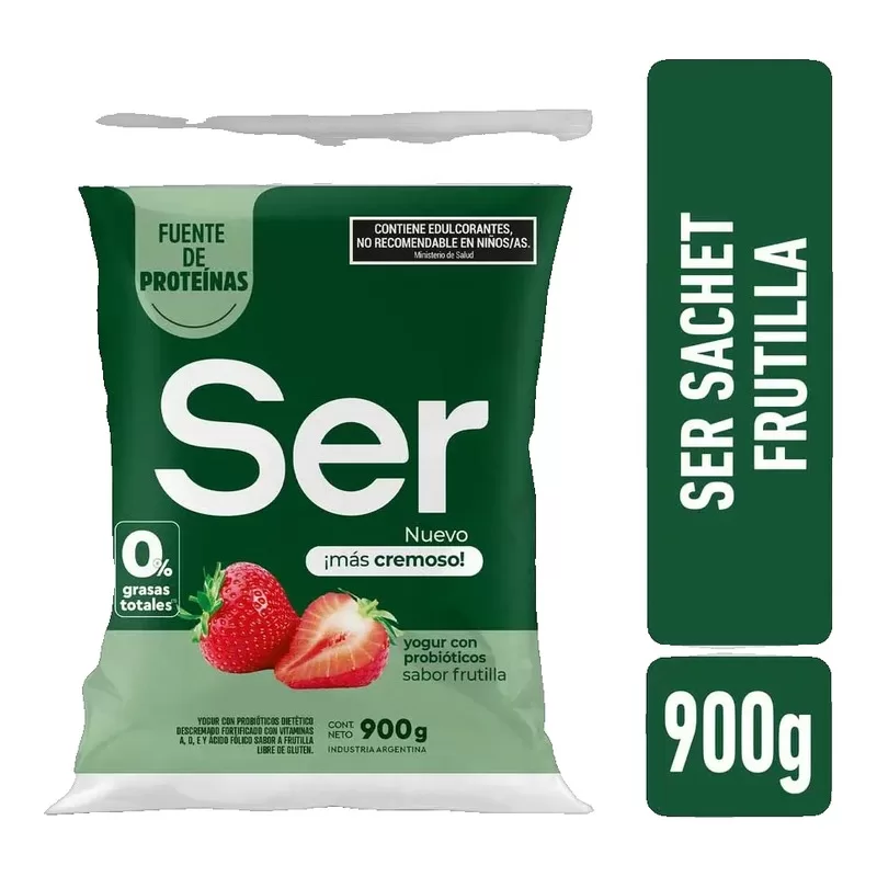 Yogur Ser Bebible Frutilla Mas Cremoso X 900 Gr