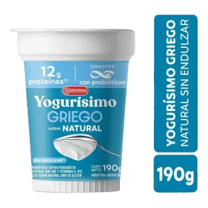 Yogur Yogurisimo Griego Natural S/Endulz X 190 Gr