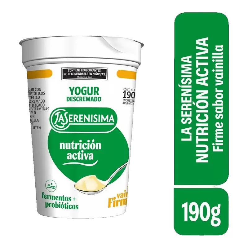 Yogur Serenisima Firme Desc.Vain.Nut.Act X 190 Gr
