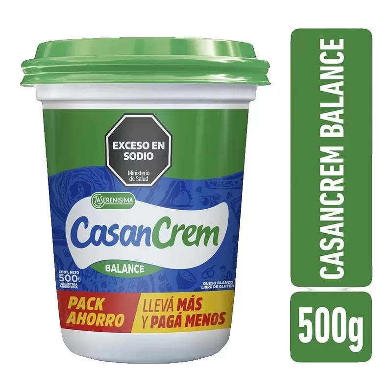 Queso Casancrem Crema Balanced Con Refor X 500 Gr