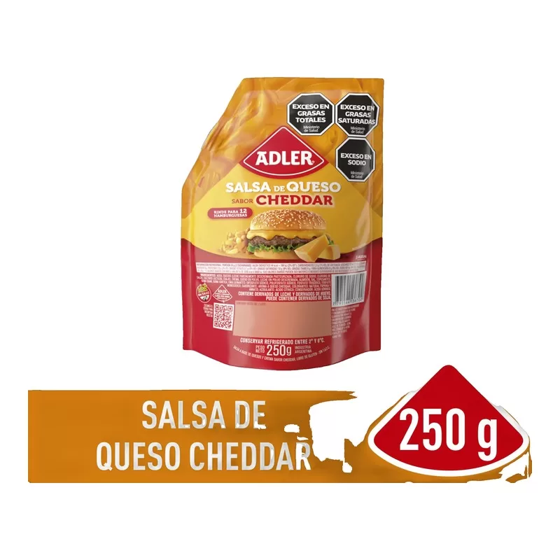 Salsa Adler Sabor Queso Cheddar X 250 Gr