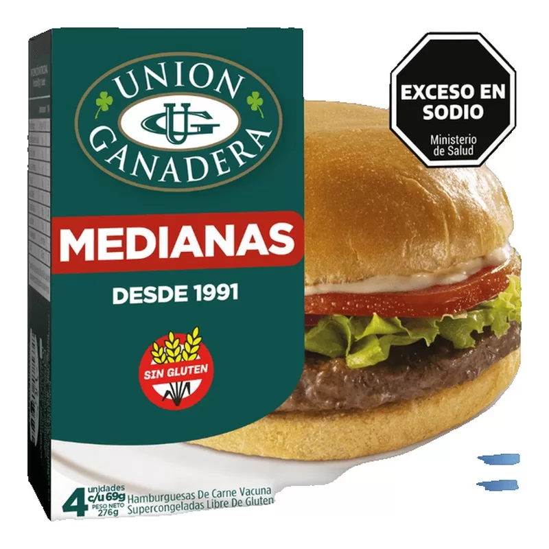 Hamburguesa Union Ganadera Medianas X 4 X 276 Gr