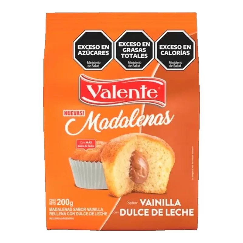 Magdalenas Valente Vainilla C/D.De Leche X 200 Gr
