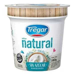 Yogur Tregar Natural S/Azucar Agregada X 140 Gr