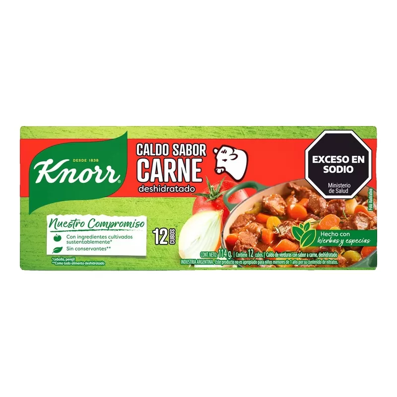 Caldo Knorr De Carne Deshidratado X 12 Unid