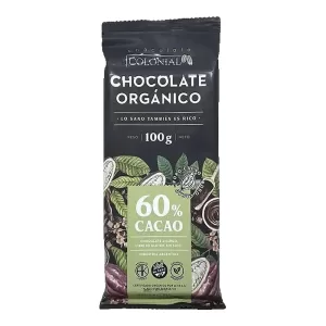 Chocolate Colonial Organico 60% Cacao X 100 Gr