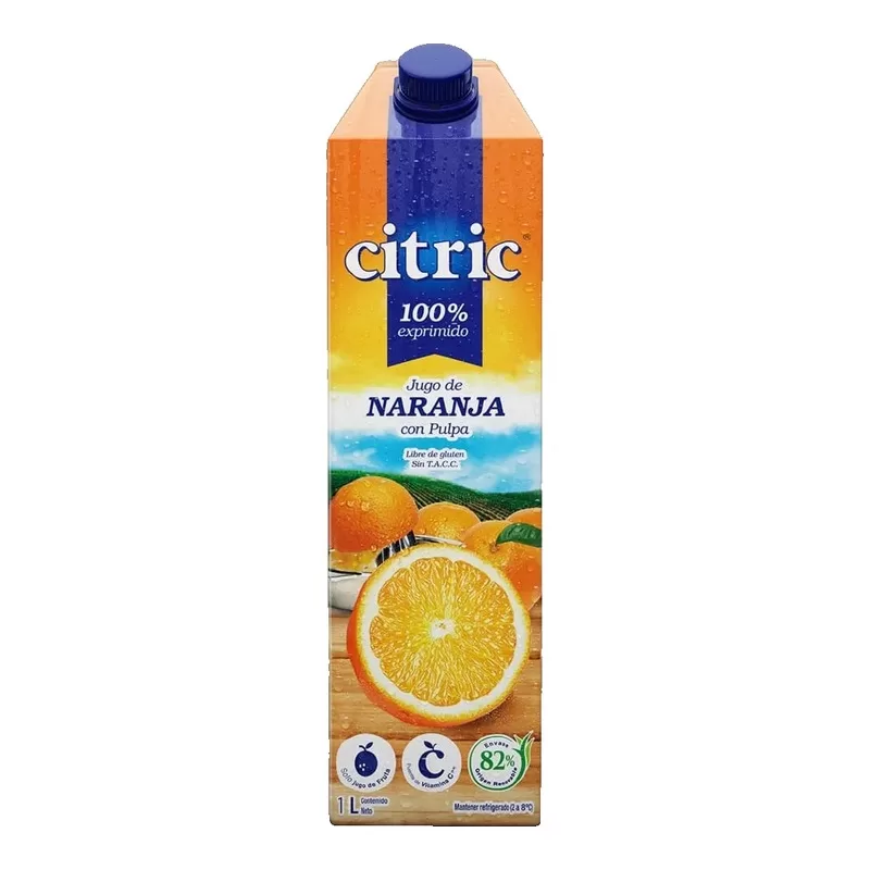 Jugo Citric Naranja Con Pulpa X 1 Lt