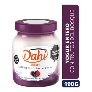 Yogur Dahi Entero Con Frutos D/Bosque X 190 Gr