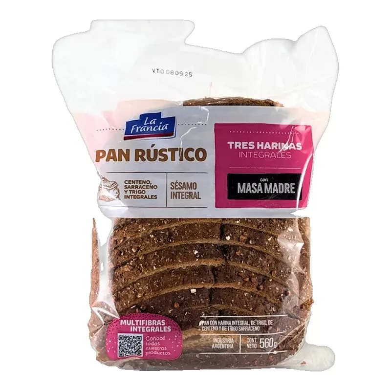 Pan Rustico La Francia Tres Harinas M.Ma X 560 Gr